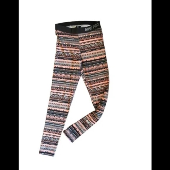 Nike Pro Women Leggings Peach, Black, Gray, White Size M - Picture 7 of 7
